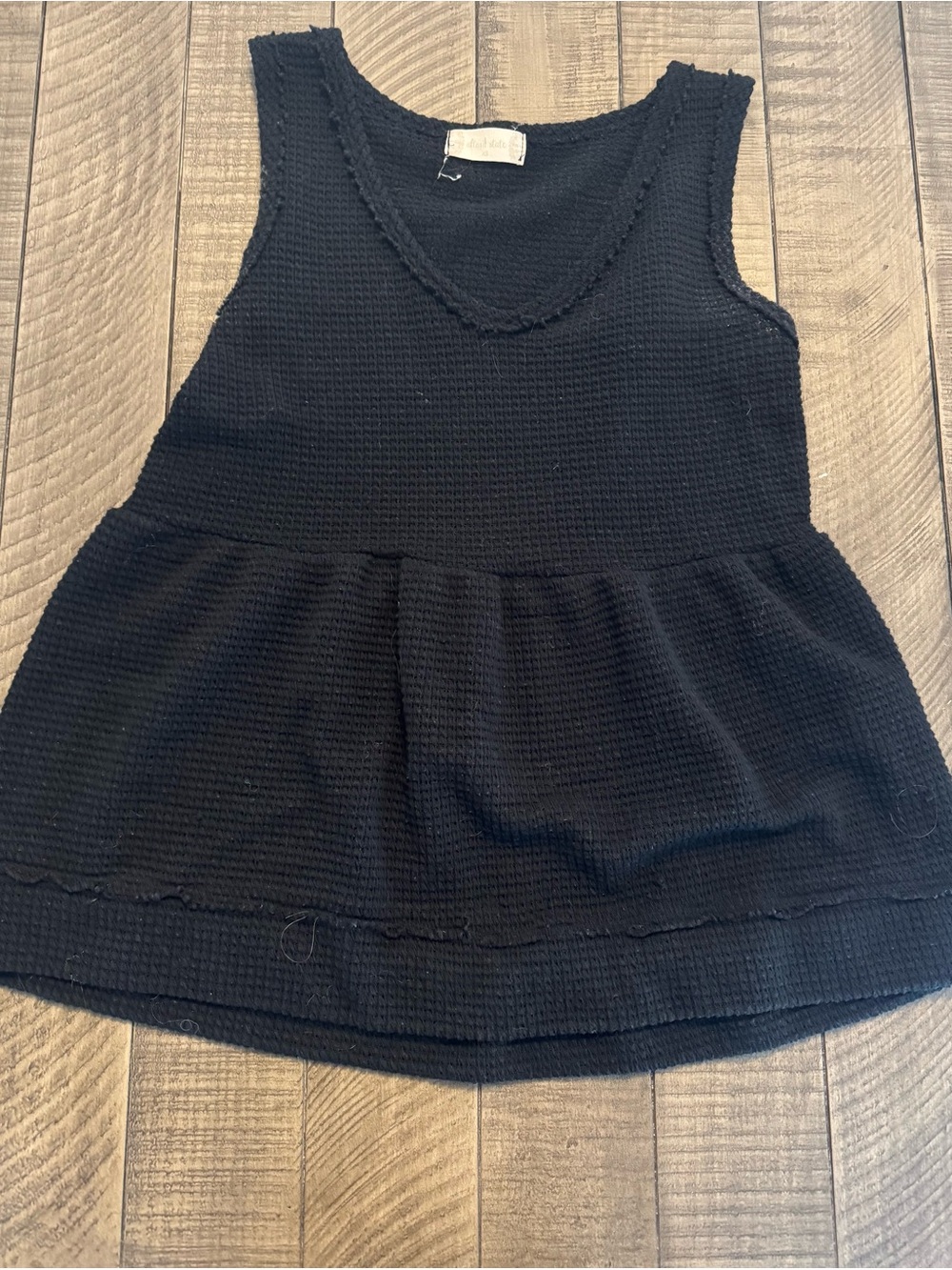 Altar’d State Textured Black Knit Peplum Top